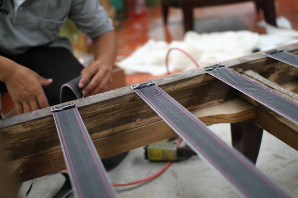 The process of making handmade wooden furniture. The process of making handmade wooden furniture.