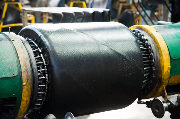 Manufacture of tires. Tyre production machine conveyor Manufacture of tires. Tyre production machine conveyor